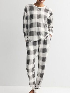Sonoma Gray & White Plaid 3 piece Pajama Set XXL NWT